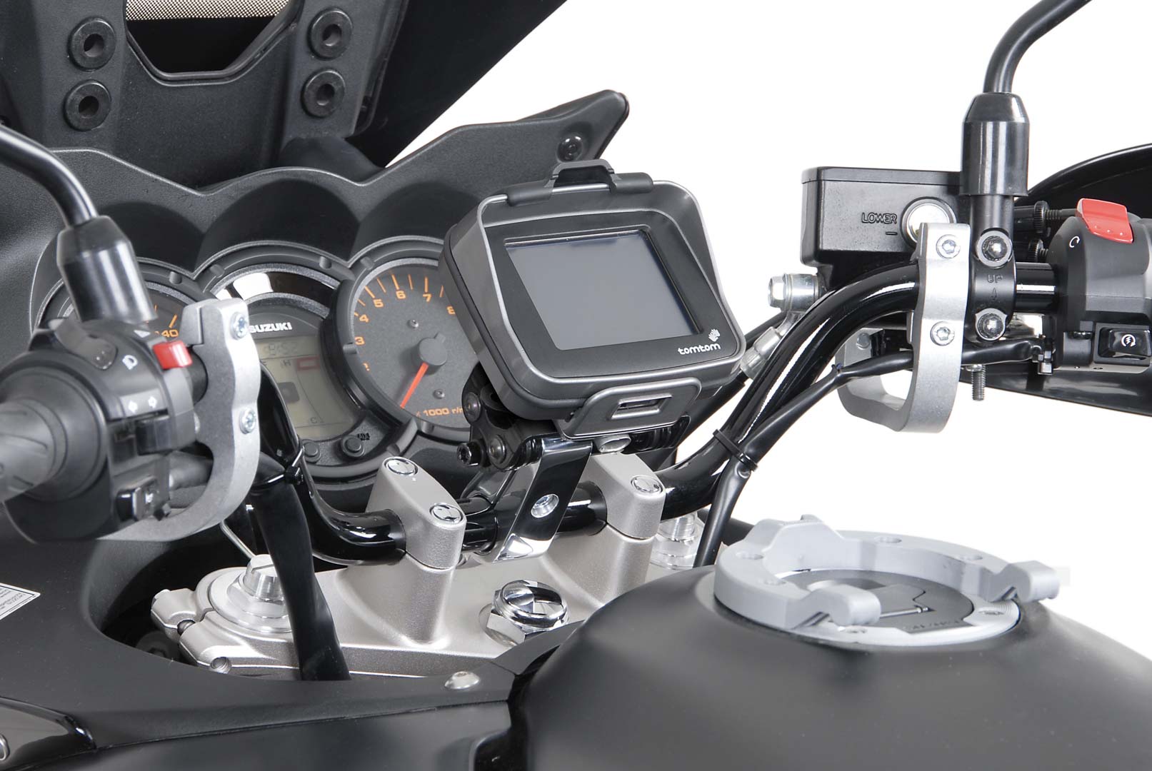 GPS Mount with Handlebar Clamp for 22 mm Handlebar Vibration-Damped Silver