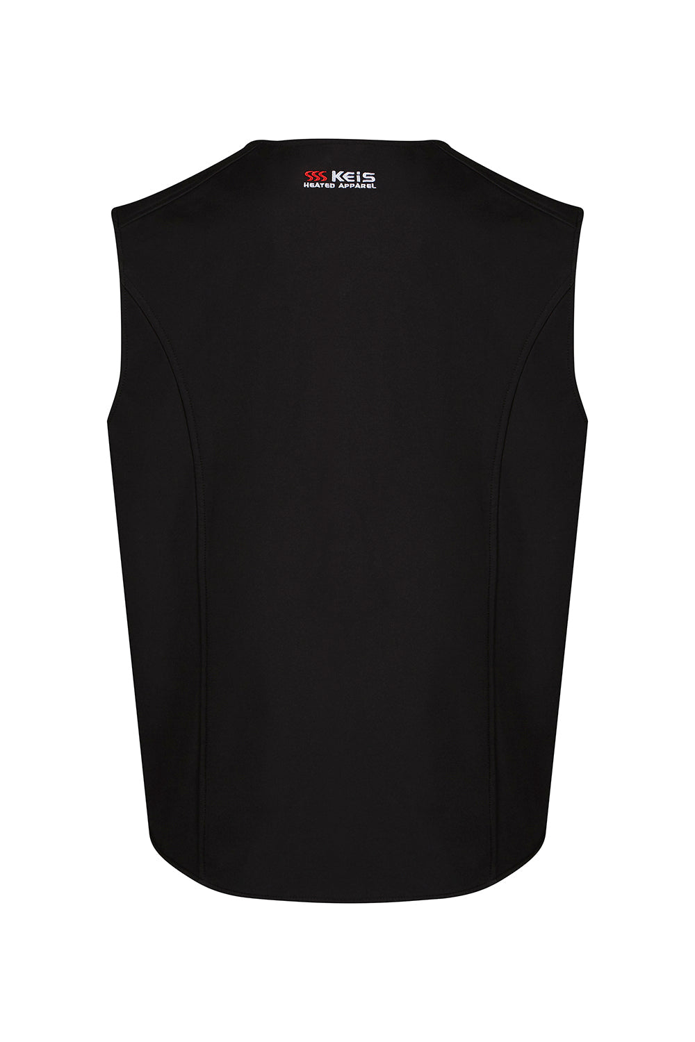 Keis heated vest black with red piping and logo