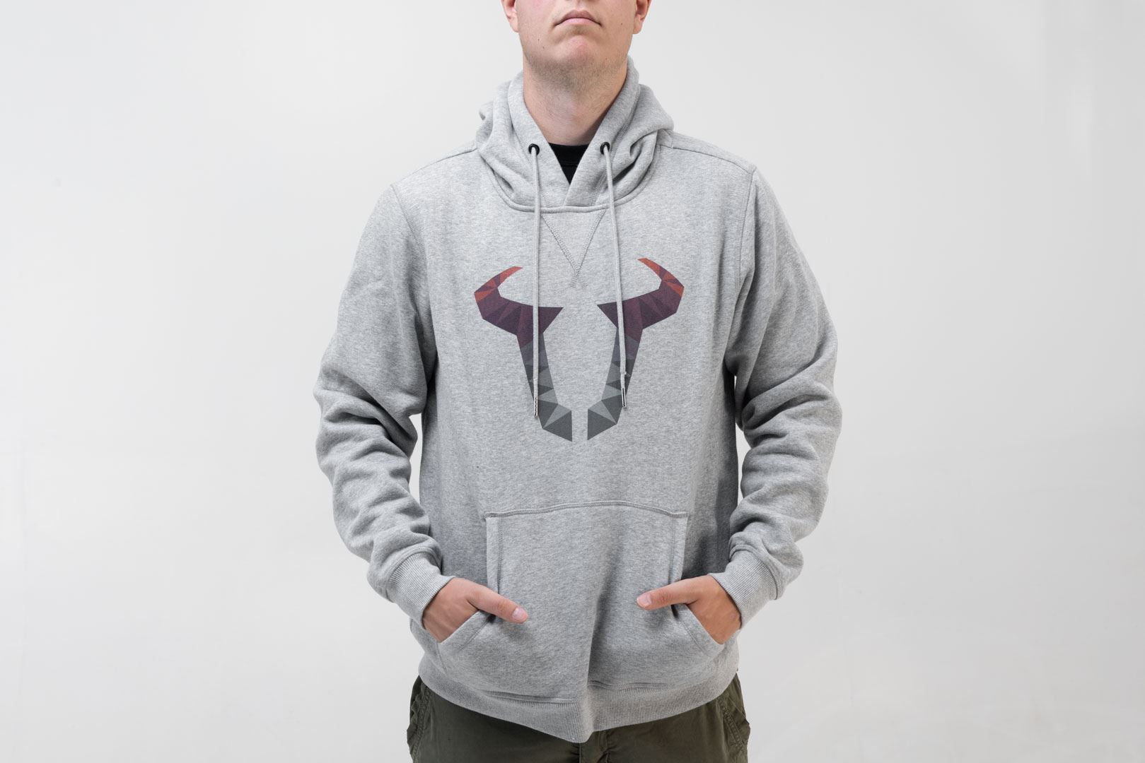 Hoodie Street Line. Grey. Unisex. Size XL.