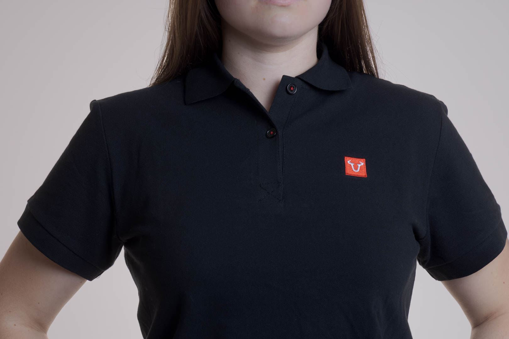 Polo shirt Core Line. Black. Women. Size XL.