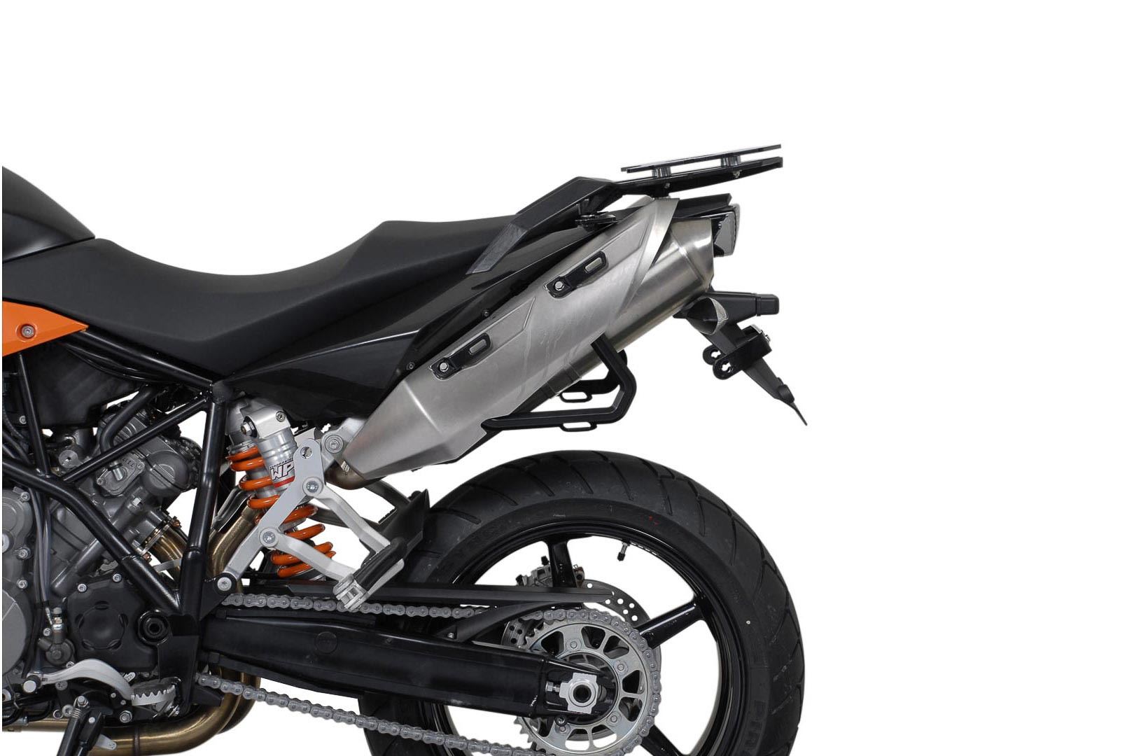 TRAX ADV aluminium case system Black. 37/37 l. KTM 990 SM / SM-T / SM-R / 950 SM