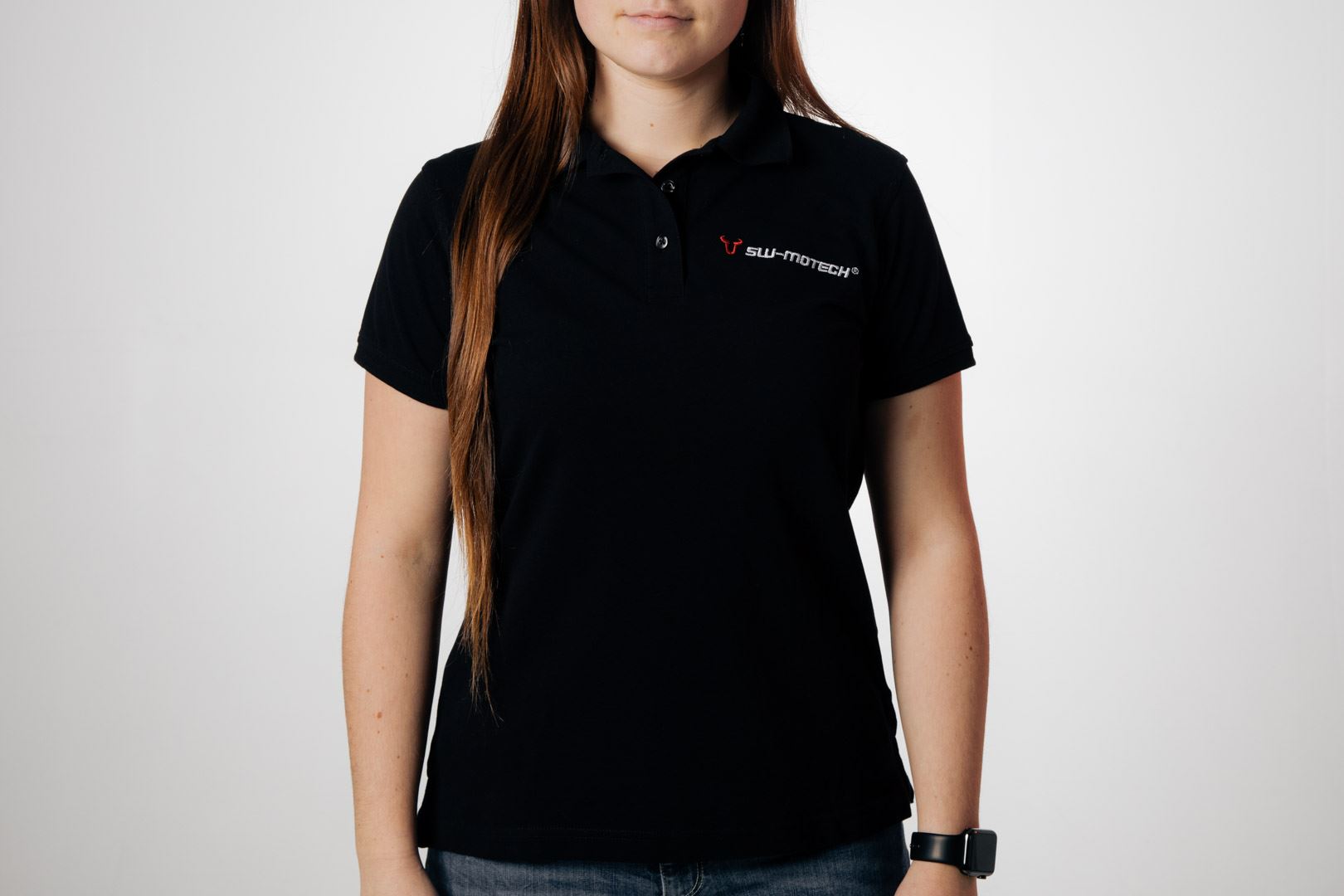Team polo shirt Core Line. Black. Women. Size XL.