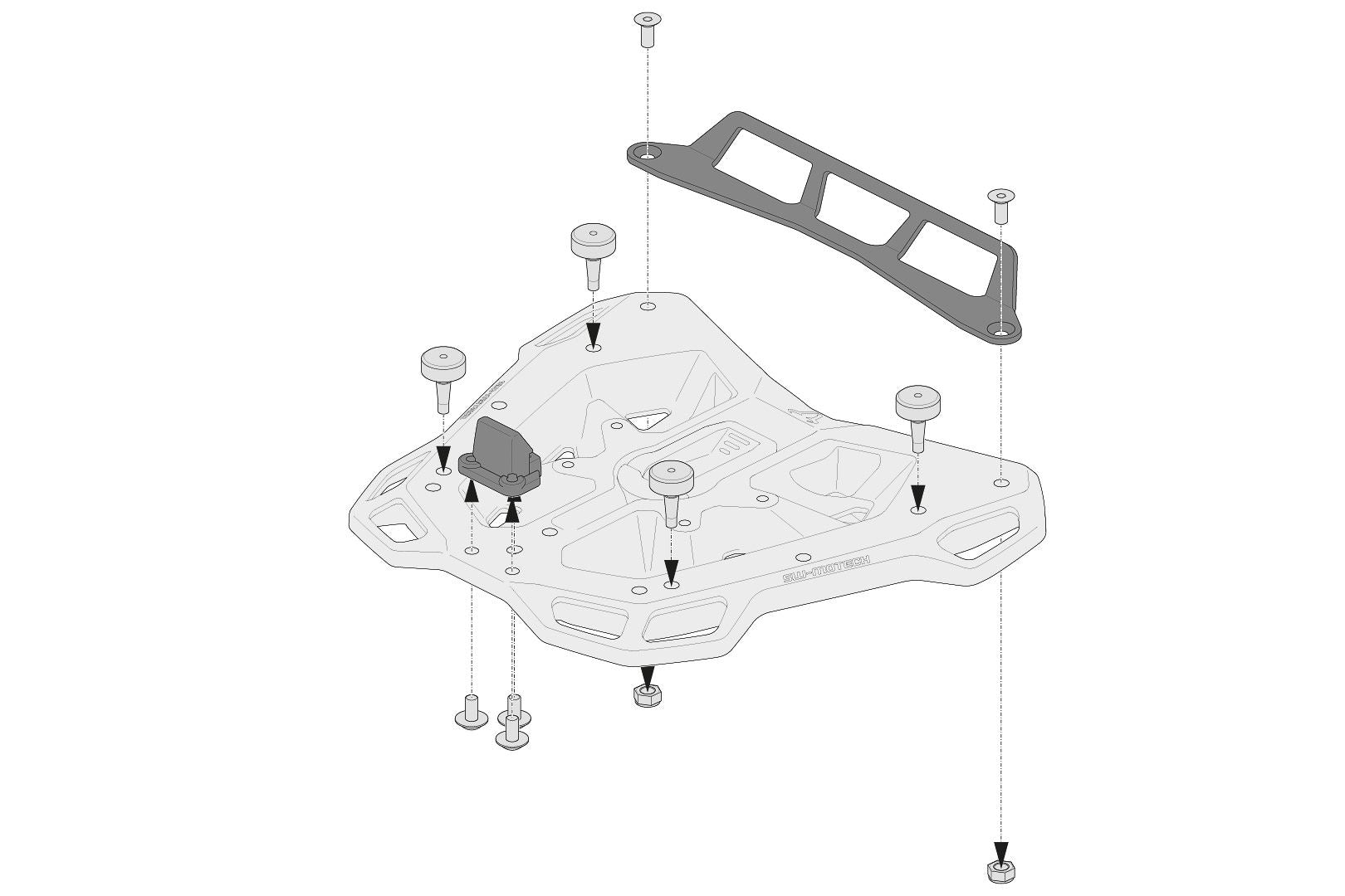 Adapter kit for Adventure-RACK For Givi/Kappa Monolock Black