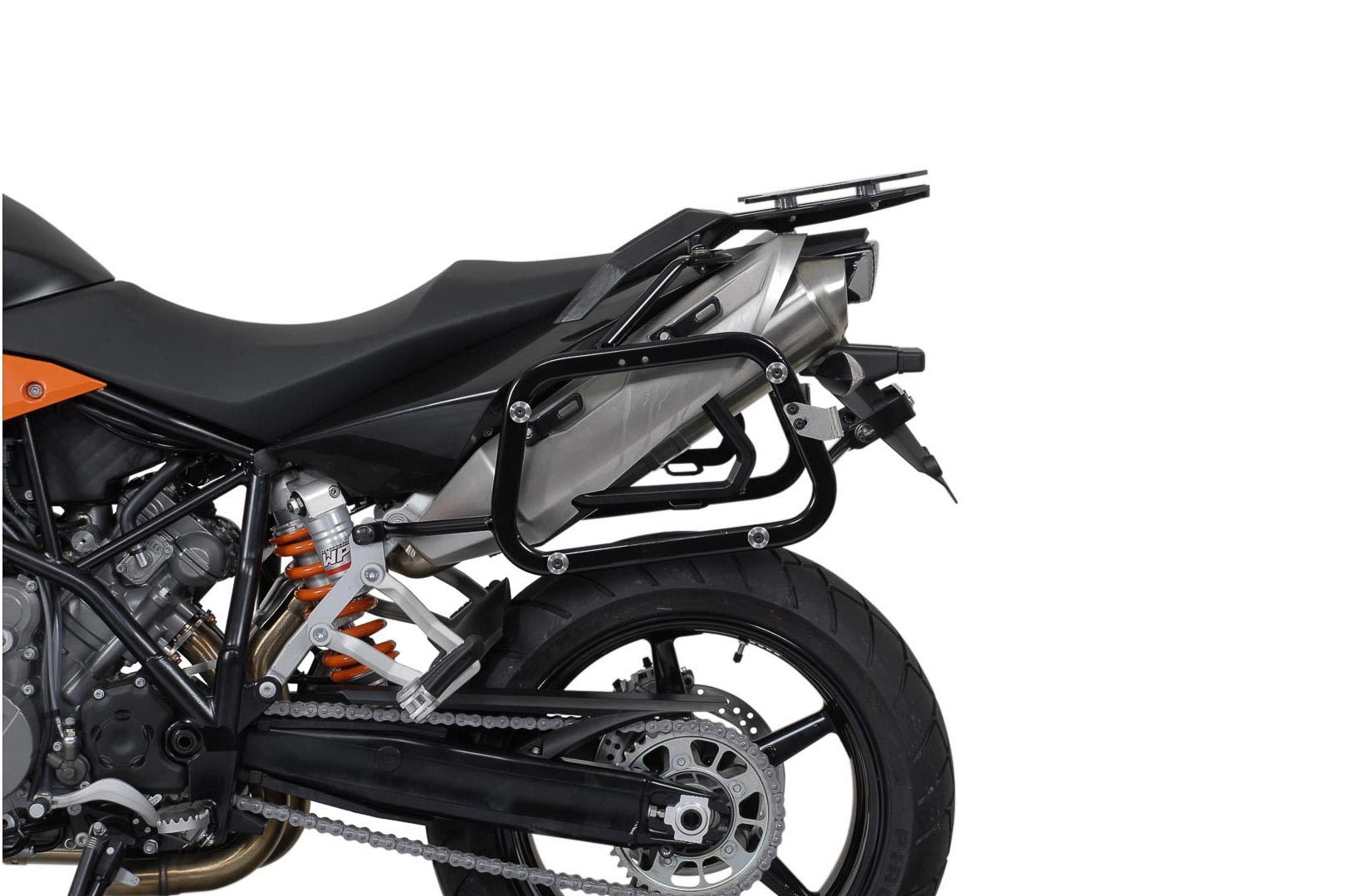 TRAX ADV aluminium case system Black. 37/37 l. KTM 990 SM / SM-T / SM-R / 950 SM