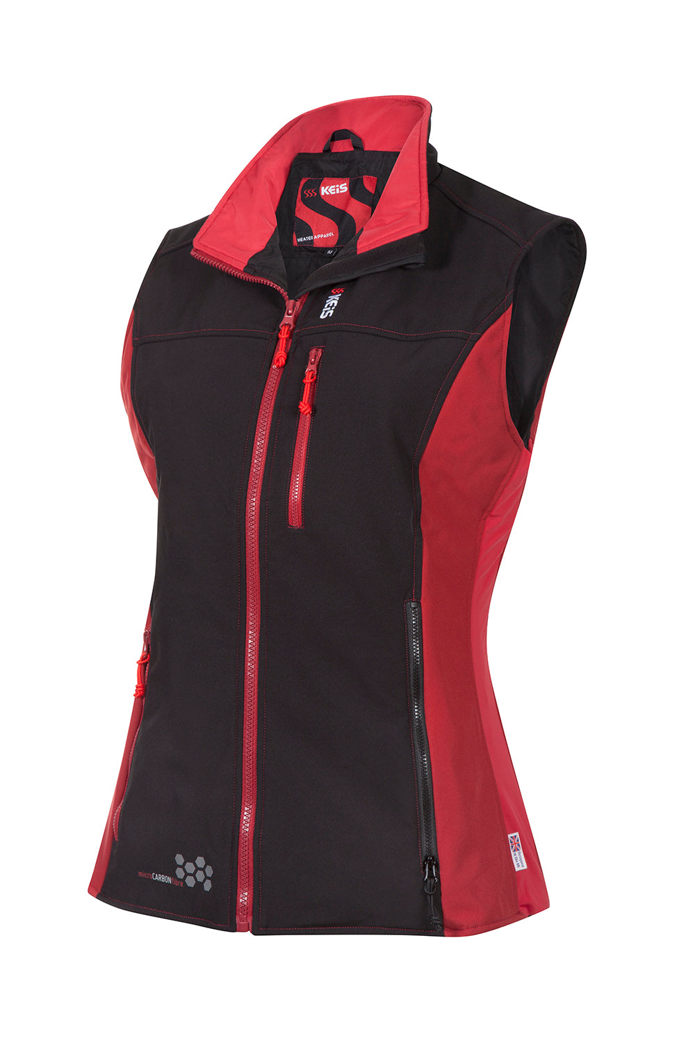 Ladies heated vest with a heated collar 