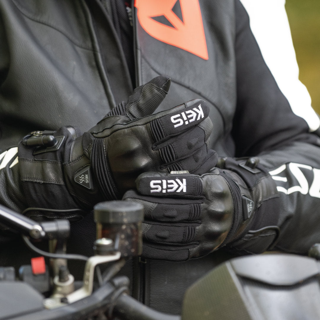 Heated Motorcycle Gloves - G601 Leather Heated Touring Gloves